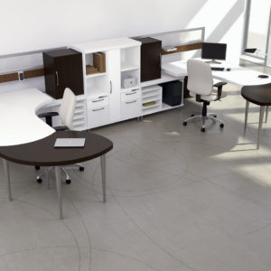 Mirrored Workstations with Extended Meeting Surfaces Mirrored Workstations with Extended Meeting Surfaces