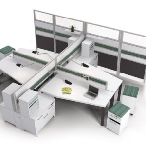 4 Pod Workstations with Modular Storage 4 Pod Workstations with Modular Storage