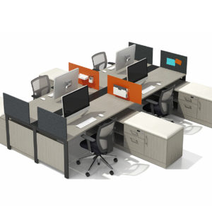 Benching Workstations with Privacy Panels and Storage Accessories Benching Workstations with Privacy Panels and Storage Accessories